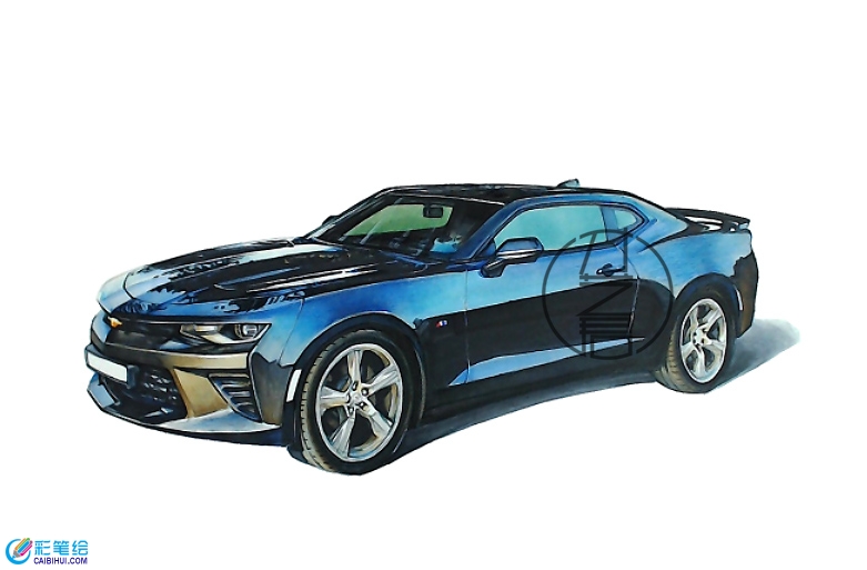 馬克筆與彩鉛畫帥氣小汽車